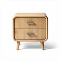 Wooden nightstand with two drawers and ribbed design 45 x 40 x 30cm