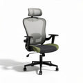 Mesh ergonomic office chair with adjustable headrest and lumbar support