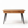 Wooden office desk with two drawers and metal legs 120 x 60 x 75cm