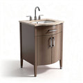 Wooden bathroom sink cabinet with marble top and two doors 80 x 50 x 85cm